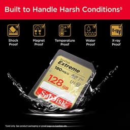 SanDisk 128GB Extreme SDXC UHS-I Memory Card - C10, U3, V30, 4K, UHD, SD Card