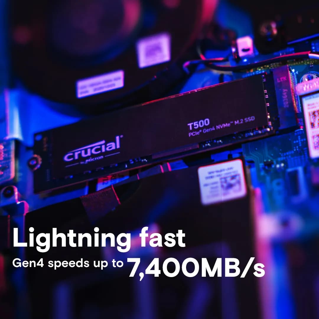 Crucial T500 2TB PCIe Gen4 NVMe M.2 SSD hover view