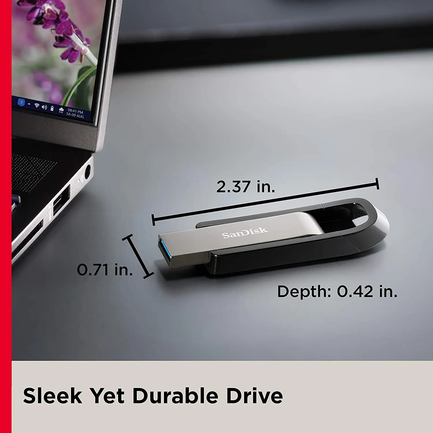 SanDisk USB Extreme USB 3.2 256GB, Upto 400MBs R & 240MB/s W, (SDCZ810-256G-G46) hover view