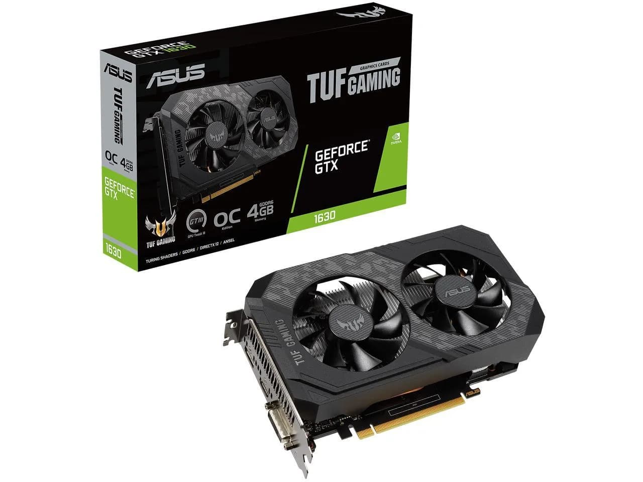 ASUS TUF Gaming GeForce® GTX 1630 O4GB GDDR6 PCI Express 3.0 Video Card TUF-GTX1630-O4G-GAMING