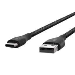 Belkin DuraTek Plus 4' USB-C to USB-A Cable with Strap (Black)