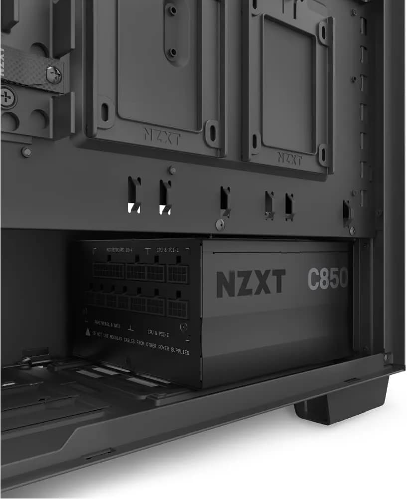 NZXT C850 PSU (2022) - PA-8G1BB-US - 850 Watt PSU - 80+ Gold Certified - Fully Modular - Sleeved Cables - ATX Gaming Power Supply hover view