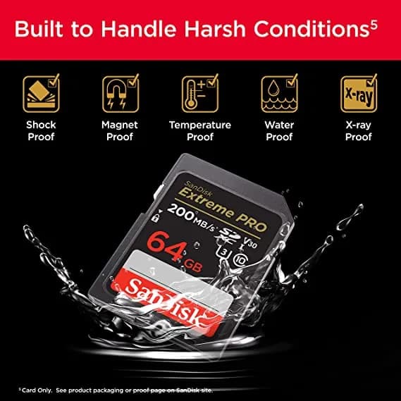 SanDisk 64GB Extreme PRO SDXC UHS-I Memory Card - C10, U3, V30, 4K UHD, SD Card hover view