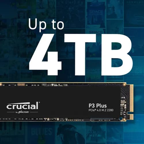 Crucial 4TB P3 Plus NVMe PCIe 4.0 M.2 Internal SSD hover view