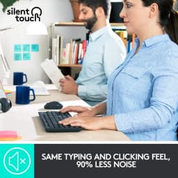 Logitech MK295 Wireless Keyboard and Mouse Combo - SilentTouch Technology, Full Number Keyboard, Shortcut Buttons, Nano USB Receiver, 90% Less Noise - Black