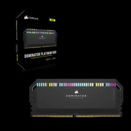 CORSAIR DOMINATOR® PLATINUM RGB 64GB (2x32GB) DDR5 DRAM 5600MHz C40 Memory Kit — Black
