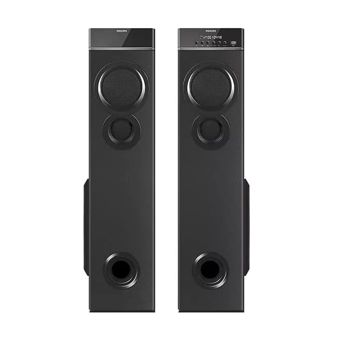 Philips Audio SPA9085 2.0CH 100W Multimedia Tower Speakers with Wireless Microphone