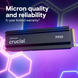 Crucial 2TB P510 PCIe 5.0 M.2 Internal SSD with Heatsink - Image 2