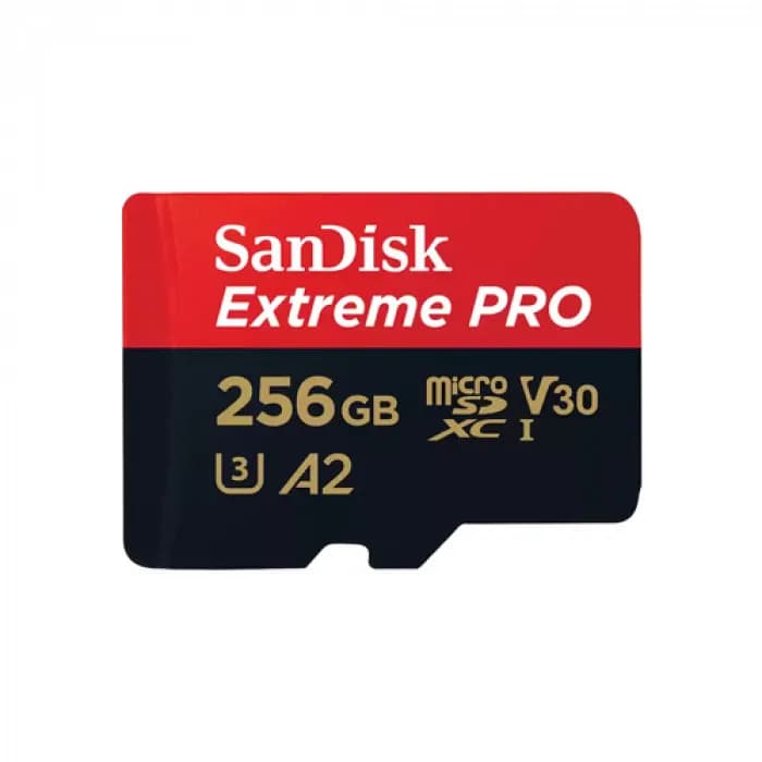 SANDISK Extreme PRO microSDXC 256GB+SD Adapter 200MB s 140MB s A2 C10 V30 UHS - I U3