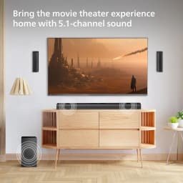 PHILIPS Audio TAB4519, 5.1CH 150W Bluetooth Soundbar with Wired Subwoofer (Black) - Image 4