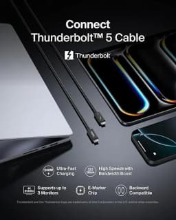 Belkin Thunderbolt 5 Cable, 120Gbps Data Transfer & 240W Charging, 1M - Image 4
