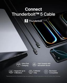 Belkin Thunderbolt 5 Cable, 120Gbps Data Transfer & 240W Charging, 1M - Image 6