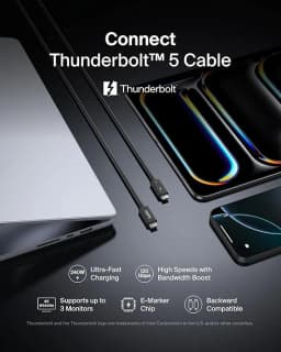 Belkin Thunderbolt 5 Cable, 120Gbps Data Transfer & 240W Charging, 1M - Image 7