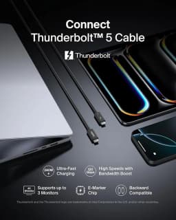 Belkin Thunderbolt 5 Cable, 120Gbps Data Transfer & 240W Charging, 1M - Image 8