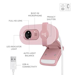 Logitech Brio 100 Full HD 1080p Webcam - Rose - Image 7