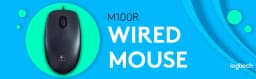 Logitech M100R Wired Optical Mouse (Black) - Image 2