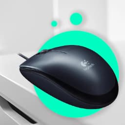 Logitech M100R Wired Optical Mouse (Black) - Image 4