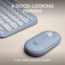 Logitech Pebble 2 Combo Wireless Keyboard and Mouse - Tonal Blue - Image 8