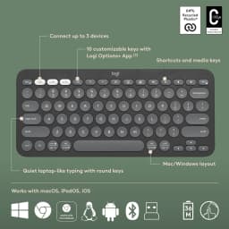 Logitech Pebble 2 Combo Wireless Keyboard and Mouse - Graphite - Image 5