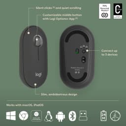 Logitech Pebble 2 Combo Wireless Keyboard and Mouse - Graphite - Image 6