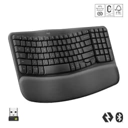 Logitech Wave Keys Wireless Ergonomic Keyboard - Graphite - Image 8