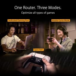 ASUS TUF AX5400 Dual Band WiFi 6 Gaming Router (Black) with Dedicated Gaming Port, Port Forwarding, AiMesh, AiProtection Pro Network Security, Aura RGB Lighting, Advanced Parental Controls.