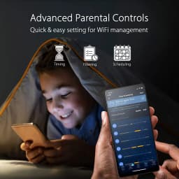 ASUS TUF AX5400 Dual Band WiFi 6 Gaming Router (Black) with Dedicated Gaming Port, Port Forwarding, AiMesh, AiProtection Pro Network Security, Aura RGB Lighting, Advanced Parental Controls.