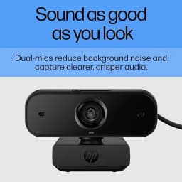 HP 430 FHD Webcam - USB, Plug & Play External Camera with Dual Mics & Privacy Shutter for Desktop Computer, Laptop PC, & Chromebook - Compatible