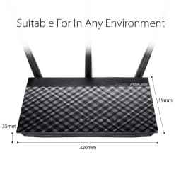 ASUS RT-AC53 AC750 Dual Band WiFi Router (Black) with high Power Design, VPN Server and time scheduling