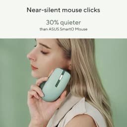 ASUS MD200 Mouse, Easy to Carry Wireless Mouse, 4200 DPI, Multi Device Connect/Bluetooth, USB Silent Mouse (Green Tea Latte)