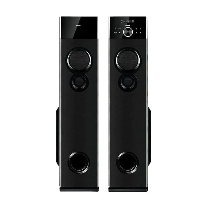 Philips Audio SPA9125 2.0CH 130W Multimedia Tower Speakers with Wireless Microphone,Multi-Connectivity