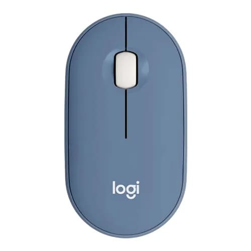 Logitech Pebble M350 Wireless and Bluetooth Mouse - Blueberry