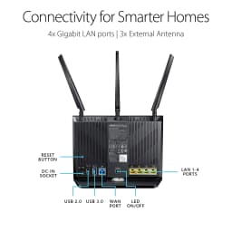 Asus AC1900 RT AC68U Dual-Band Wireless Gigabit Router (Black)