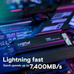Crucial T500 2TB PCIe Gen4 NVMe M.2 SSD with heatsink