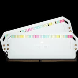 CORSAIR DOMINATOR® PLATINUM RGB 64GB (2x32GB) DDR5 DRAM 5600MHz C40 Memory Kit — White