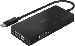 Belkin Multiport USB-C Adapter (USB-C Video Adapter w/VGA, DVI, 4K HDMI, 4K DisplayPort) Connect Your USB-C Laptop to Any Display