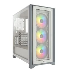 Corsair iCUE4000X RGB Tempered Glass Mid-Tower Gaming Case - White