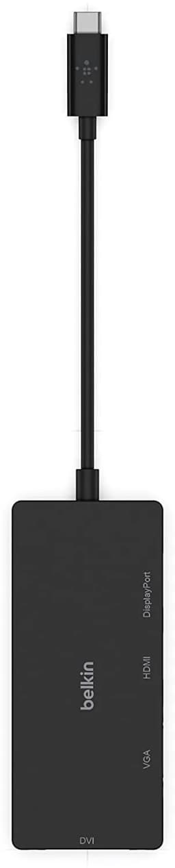 Belkin Multiport USB-C Adapter (USB-C Video Adapter w/VGA, DVI, 4K HDMI, 4K DisplayPort) Connect Your USB-C Laptop to Any Display