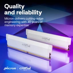Crucial Pro DDR5-6400 32GB Kit (16GBx2) UDIMM: OC Gaming Memory White