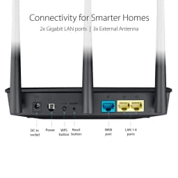 ASUS RT-AC53 AC750 Dual Band WiFi Router (Black) with high Power Design, VPN Server and time scheduling