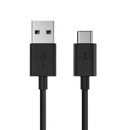 Belkin F2CU032BT06-BLK 1.8 m High Speed USB 2.0 to Reversible USB Type C Charge Cable, Black