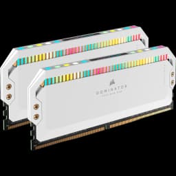 CORSAIR DOMINATOR® PLATINUM RGB 64GB (2x32GB) DDR5 DRAM 5600MHz C40 Memory Kit — White