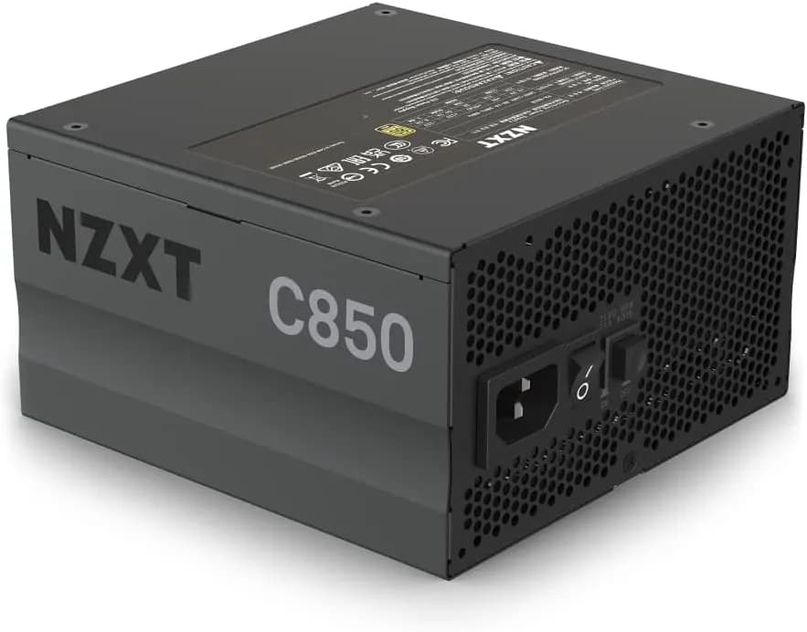 NZXT C850 PSU (2022) - PA-8G1BB-US - 850 Watt PSU - 80+ Gold Certified - Fully Modular - Sleeved Cables - ATX Gaming Power Supply