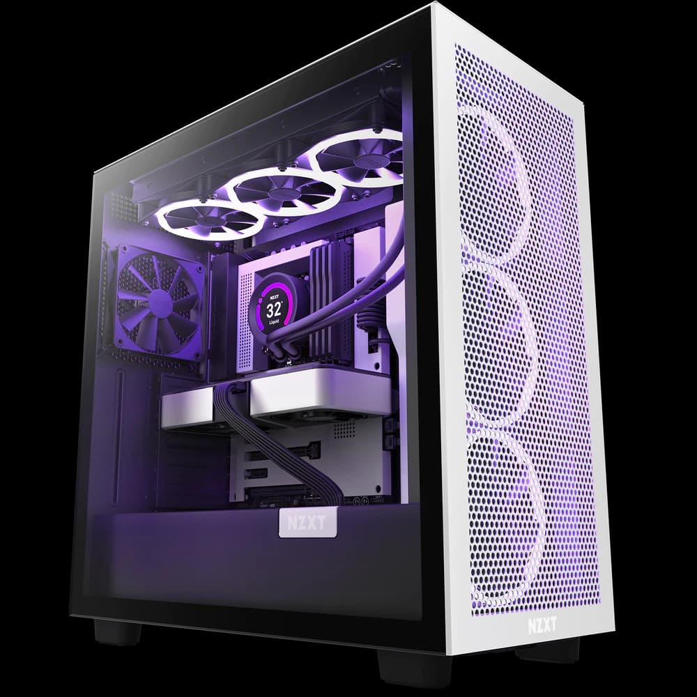 NZXT H7 FLOW Black+White MidiTower Glass Window CM-H71FG-01