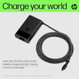 HP USB-C 65W Laptop Charger, 65W, Type-C USB, AC Adapter