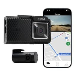 IZI Drive Plus+ 4K Dual Channel Dash Camera with GPS, 3inch HD Screen, 170 Degree Wide Angle, Night Vision, G-Sensor, WiFi, ADAS, Emergency Recording, Made for Indian Roads, Optional Car Park - Image 1