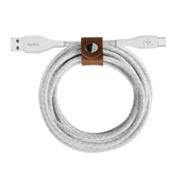 Belkin DuraTek Plus 4' USB-C to USB-A Cable with Strap (White)