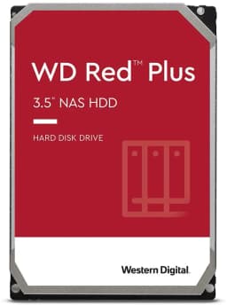 Western Digital 12TB WD Red Plus NAS Internal Hard Drive HDD - 7200 RPM, SATA 6 GB/s, CMR, 512 MB Cache, 3.5" - WD120EFBX