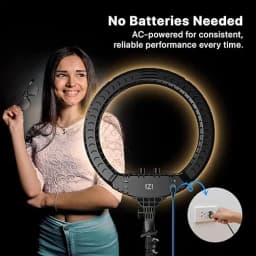 IZI Light 18 inch LED RGB Ring Light & 7ft Foldable Tripod, 28+ Multicolor Modes with Anti Skid Base for YouTube, Photo Video Shoots, Live Streaming, Makeup, iPhone/Android Phone & Camera Com