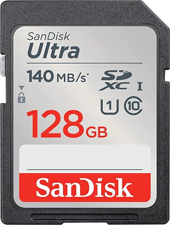 SanDisk 128GB Ultra SDXC UHS-I Memory Card - Up to 140MB/s, C10, U1, Full HD, SD Card
